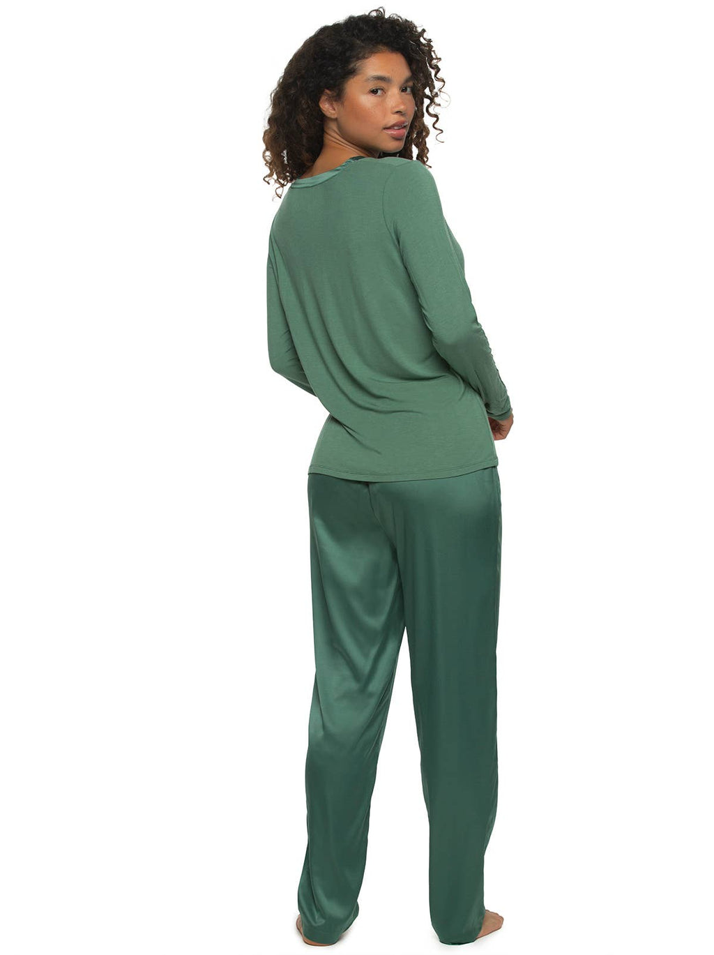 Elysees Long Sleeve Knot Top & Satin Lounge Set